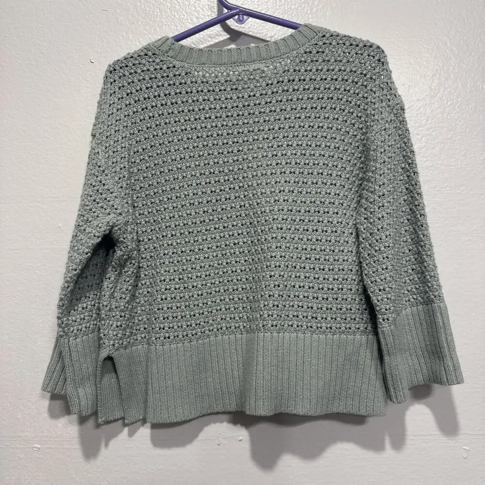 Baby Gap Toddler Girls Sage Open Knit Pullover Sweater Size 2T Long Sleeve